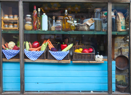 Healthy Shop-front with Jars